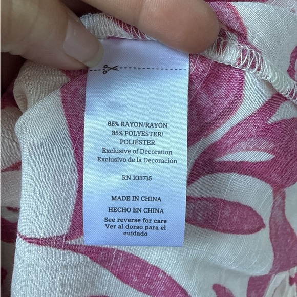 Zac & Rachel Boho Floral Lace Crochet Peasant Blouse Magenta Pink White Medium - Picture 8 of 8